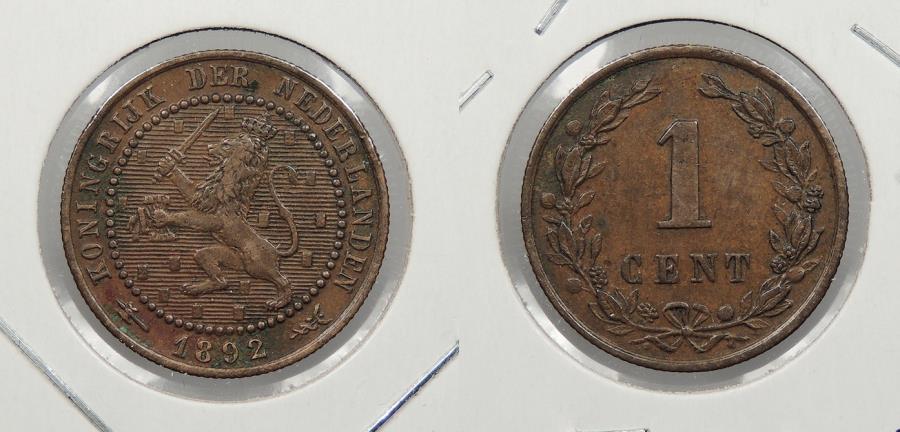 World Coins - NETHERLANDS: 1892 Cent