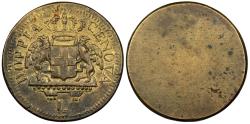 World Coins - ITALIAN STATES Genoa Ca. 1793 Brass 48 Lire coin weight EF