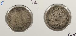 World Coins - SWITZERLAND 1881 1/2 Franc