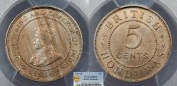 World Coins - BRITISH HONDURAS George V 1916-H 5 Cents PCGS MS-63
