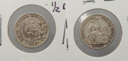 World Coins - PERU: 1910-FG 1/2 Dinero