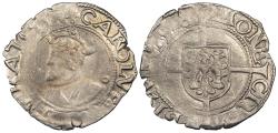 World Coins - FRANCE Besançon Charles V, as Holy Roman Emperor 1530-1556 1/2 Blanc 1546 EF