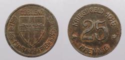 World Coins - GERMANY: 1918 Coblenz; Notgeld 25 Pfennig