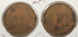 World Coins - CHINA: Ca. 1920 Ctr of Rosette 'bullseye' 10 Cash
