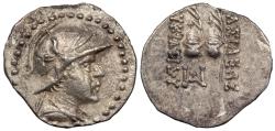 Ancient Coins - Baktria Graeco-Bactrian Kings Eukratides I Megas 170-145 B.C. Obol Near EF
