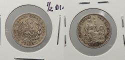 World Coins - PERU: 1910-FG 1/2 Dinero