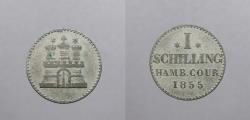 World Coins - GERMAN STATES: Hamburg 1855 Schilling