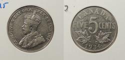 World Coins - CANADA: 1934 George V 5 Cents
