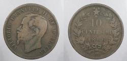 World Coins - ITALY: 1866-M 10 Centesimi