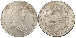 World Coins - MEXICO Spanish Colonial Ferdinand (Fernando) VII 1816-Mo JJ 8 Reales AU