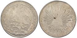 World Coins - MEXICO Republic 1863-Zs VL 8 Reales EF