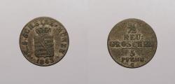 World Coins - GERMAN STATES: Saxony (Sachsen) 1843-G 1/2 Neu-Groschen