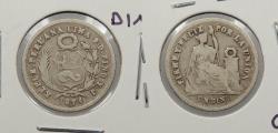 World Coins - PERU: 1874-YJ Dinero