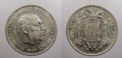 World Coins - SPAIN: 1949(49) 5 Pesetas