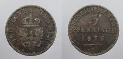 World Coins - GERMAN STATES: Prussia 1870-B 3 Pfennige