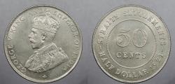 World Coins - STRAITS SETTLEMENTS: 1921 George V 50 Cents