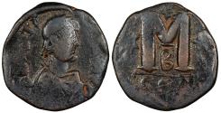 Ancient Coins - Justin I 518-527 A.D. Follis Constantinople Mint Good Fine