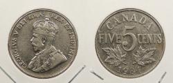 World Coins - CANADA: 1934 George V 5 Cents