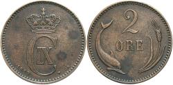 World Coins - DENMARK 1889 2 Ore