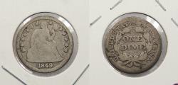 Us Coins - 1849 Seated Liberty 10 Cents (Dime)