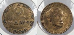 World Coins - GERMAN STATES: Aachen 1920 2 Mark