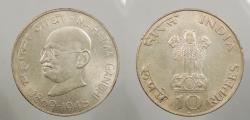 World Coins - INDIA: 1969(b) Gandhi 10 Rupees