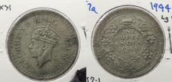 World Coins - INDIA: 1944-L Large 'L' Rupee