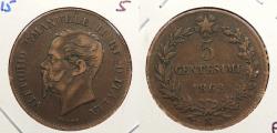 World Coins - ITALY: 1862-N 5 Centesimi