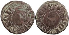 World Coins - SPAIN Aragon Jaime II 1291-1327 Dinero (Diner) Near EF