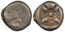 Ancient Coins - Ionia Miletos ca. late 6th-early 5th Century B.C. Obol (or diobol) Good Fine