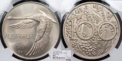 World Coins - AUSTRALIA Elizabeth II 1967 Pattern Dollar NGC MS-67