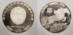 World Coins - NORTH KOREA: 1991 Olympics 200 Won