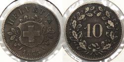 World Coins - SWITZERLAND 1873 10 Rappen
