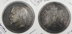 World Coins - FRANCE: 1869-BB 5 Francs