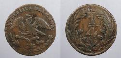 World Coins - MEXICO: Republic 1835-Mo 1/4 Real (Cuarto)