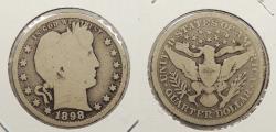 Us Coins - 1898-S Barber 25 Cents (Quarter)
