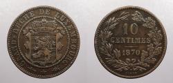 World Coins - LUXEMBOURG: 1870 w/dot 10 Centimes