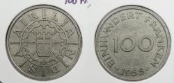 World Coins - SAARLAND: 1955 100 Franken