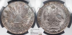 World Coins - MEXICO Republic 1861-Do CP 8 Reales NGC MS-63