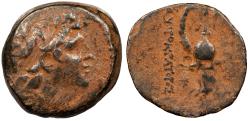 Ancient Coins - Seleukid Kings Tryphon 142-138 B.C. AE18 VF