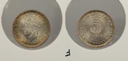 World Coins - MALAYA: 1945 George VI 5 Cents