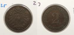 World Coins - GERMANY Empire 1873-D 2 Pfennig