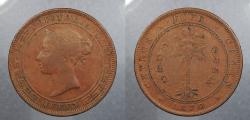World Coins - CEYLON: 1870 Victoria 5 Cents