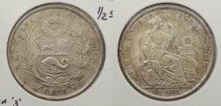 World Coins - PERU Republic 1923-LIMA GM 1/2 Sol