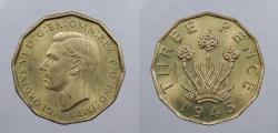 World Coins - GREAT BRITAIN: 1945 George VI Threepence (3 Pence)