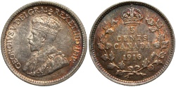 World Coins - CANADA: 1916 5 Cents