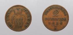World Coins - GERMAN STATES: Schaumburg-Lippe 1858-A One Year Type 2 Pfennig
