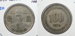 World Coins - SOUTH KOREA: 1974 100 Won