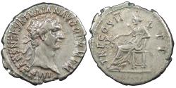 Ancient Coins - Trajan 98-117 A.D. Denarius Rome Mint Good VF