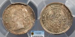 World Coins - HONG KONG Victoria 1898 5 Cents PCGS MS-65